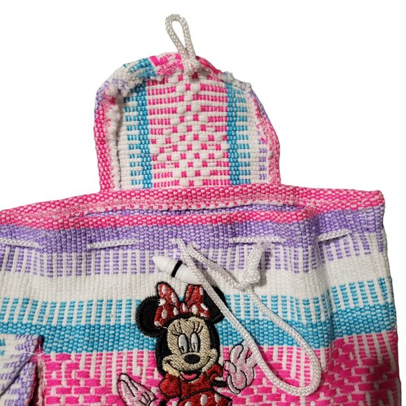 Disney Handwoven Minnie Mouse Handmade Small Backpack‎ in Pink and Blue - Picture 4 of 10